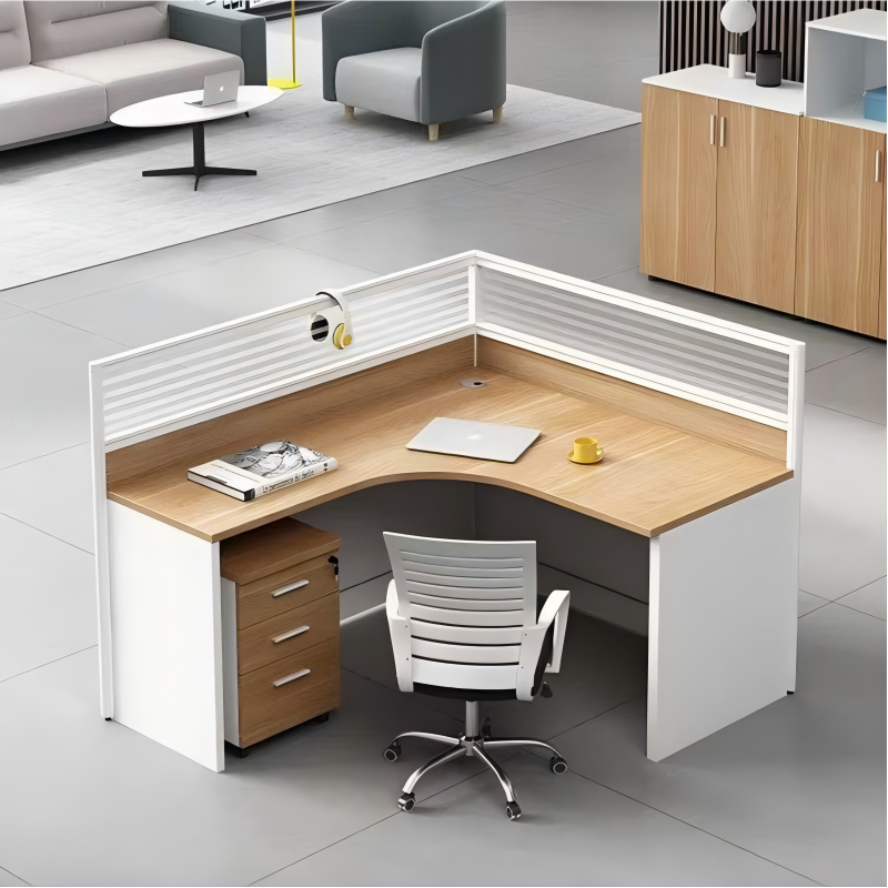 易企采 L型单人位含活动柜(无椅) 职员屏风工位办公桌电脑卡座 单位:张 140*120*110CM