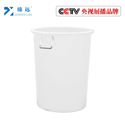 臻远圆形大号垃圾桶餐厨商用桶带盖垃圾环卫桶 加厚160L白色