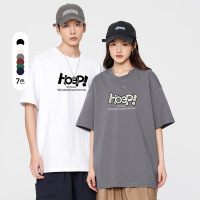 纯棉T恤情侣时尚潮牌字母印花宽松圆领青少年打底衫体恤男士休闲