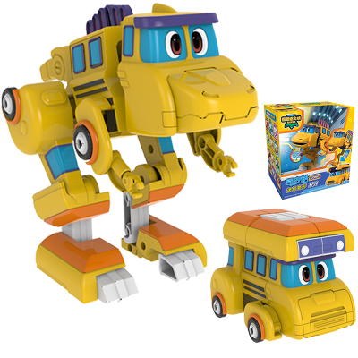 灵动创想邦邦棒棒出动恐龙探险队儿童男孩发声变形霸王龙玩具迷你变形系列-司皮喏