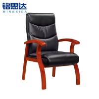 铭思达实木椅黑色牛皮把