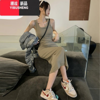 YIBUSHENG背心连衣裙春女气质名媛慵懒风吊带裙秋纯欲辣妹内搭无袖长裙