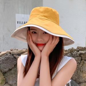 帽子女夏季渔夫帽遮脸遮阳帽大檐帽韩版双面戴日系太阳帽