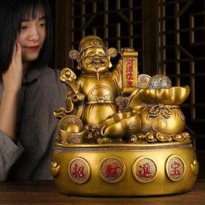 美帮汇爷财源滚滚流水摆件客厅办公室装饰店铺前台开业礼品