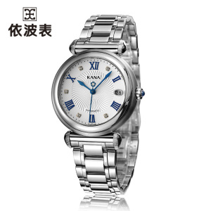 依波表(EBOHR) 卡纳系列女士自动机械表知性优雅单历防水腕表送女友女神节送老婆雅雅致银白80120124