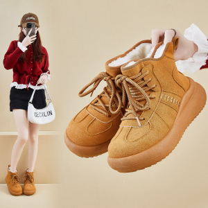 冬季新款韩版加绒马丁靴女学生保暖棉鞋加厚短靴休闲