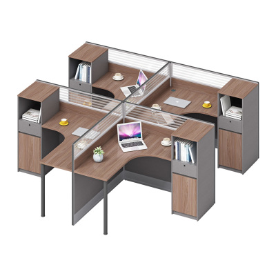 科朔 办公桌职员桌 员工桌 板式屏风桌 四人位 KS-06L3032