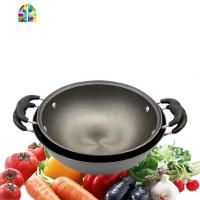 24cm老式铸铁家用平底炒锅无涂层小炒锅双耳迷你小铁锅电磁炉燃气 FENGHOU 28cm双耳