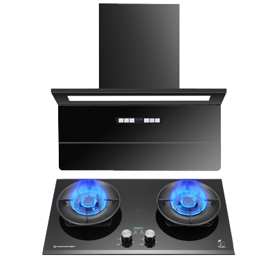 艾美特油烟机AY653LB顶侧双吸变频+AZ67SN嵌入式燃气灶具厨房家用油烟不过脸 天然气