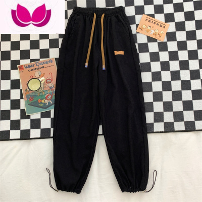 七斓绒休闲裤男ins港风日系复古运动裤子韩版潮流宽松卫裤