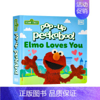 [正版]立体翻翻书 艾摩爱你 英文原版 Pop-Up Peekaboo Elmo Loves You 互动式学前游戏