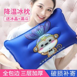 降温枕头冰晶枕竹席冰丝凉席单人成人冰枕头凉用夏季凉爽儿童凉枕夏天