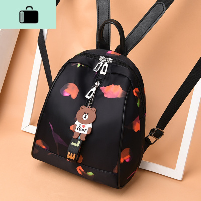 韩版休闲牛津布印花双肩包2020新款ins超火学院风女书包旅行背包NEW LAKE