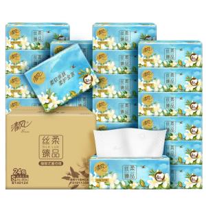 清风丝柔臻品4层80抽/包*1*24抽取式面巾纸BR41SHCE3