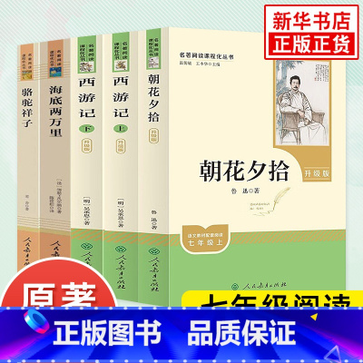 七年级四本套]朝花夕拾西游记骆驼祥子海底两万里[人教版] [正版]骆驼祥子和海底两万里 钢铁是怎样炼成的 书原著老舍初中