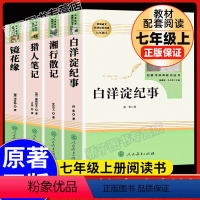 [正版]猎人笔记初中生 镜花缘书籍文学名著原著白洋淀纪事湘行散记沈从文 全套4册初一七年级课外阅读上册人教版人民教育出