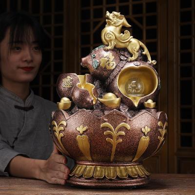 美帮汇貔貅流水摆件流水生财球循环水客厅水流皮丘茶几装饰