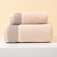 天山柔 70*140cm 390g 纯棉都市蜂巢 浴巾 (计价单位:条) 浅棕