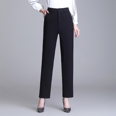 语娄妈妈裤子女西裤休闲中老年人春秋季长裤宽松直筒职业松紧腰西装裤2021西裤