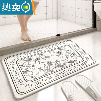 敬平地垫家用浴室脚垫硅藻泥吸水垫卫生间防滑垫厕所门口速干门垫