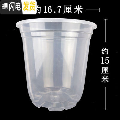 三维工匠绿萝吊兰挂钩塑料花盆厚双层懒人吸水盆悬挂垂吊挂盆透明外盆 高170型透明外盆10个送吸水绳 40-50C花盆容器