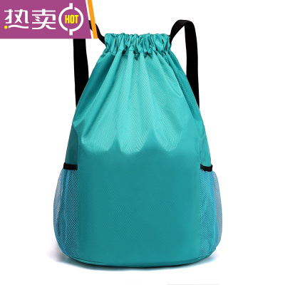 NEWLAKE抽绳束口袋定制轻便双肩包大容量篮球包健身包男运动背包女旅行包湖蓝色大号
