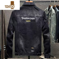 YANXU字母刺绣牛仔外套男潮牌宽松百搭韩版潮流男士休闲工装夹克
