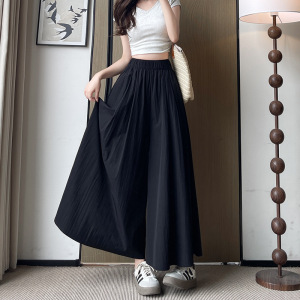 黑色山本裙裤女夏季2026新款垂感棉麻高腰半身裙小个子冰丝阔腿裤
