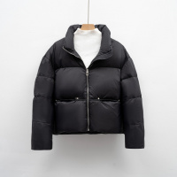 新简约短款休闲鸭绒立领加厚保暖羽绒服冬季新款面包服外套