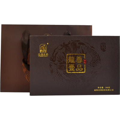 泾渭茯茶龙尊一品399g 高档礼盒 陕西黑茶 泾阳茯茶 金花茯砖茶 伏茶特产 高山纯料