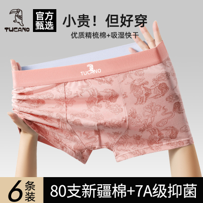啄木鸟男士内裤纯棉男生2025新款高档平角裤青少年大码四角短裤头