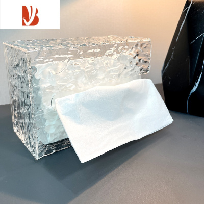 三维工匠创意亚克力纸巾盒厨房壁挂式抽纸盒洗脸巾收纳盒INS免打孔多 小号17*12*8.5cm 赠无痕胶