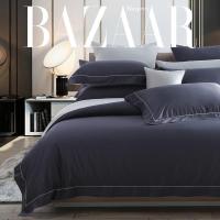 美帮汇时尚联名80支长绒棉四件套全棉简约色套件月露银霜Y