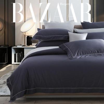 美帮汇时尚联名80支长绒棉四件套全棉简约色套件月露银霜Y