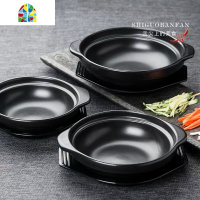 陶瓷砂锅可高温干烧浅锅焖鸡煲仔饭商用炖锅燃气煮粥小砂锅 FENGHOU 850毫升22.5*6[有盖+托盘]22#