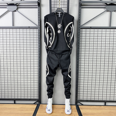 HongZun2020冬季加绒卫衣套装男士社会人精小伙韩版潮流运动休闲两件套其他套装