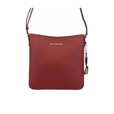 迈克·科尔斯(MICHAEL KORS)真皮材质女式斜挎包红金logo标识拉链
