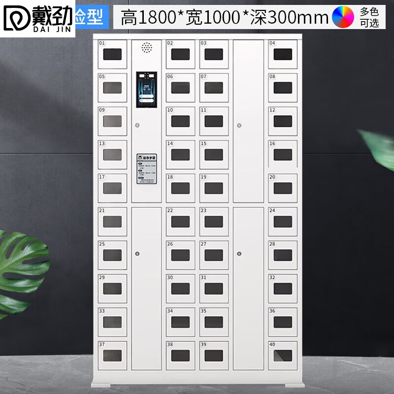戴劲手机存放柜智能人脸识别手机柜寄存柜电子设备管理柜存包柜 40门手机存放柜