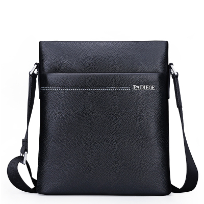新款男士单肩包斜挎包男单肩包大容量男式挎包单肩包男士休闲包包真皮单肩包男包单肩包男潮NB160747-4H黑色
