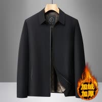 中年男士夹克爸爸秋冬装外套装50岁60加绒加厚70中老年人爷爷上衣