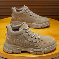 秋冬新款男士复古工装高帮休闲鞋帅气潮男户外徒步登山运动男靴