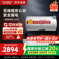 AO史密斯80升电热水器 无地线可安装 专利安全隔电 金圭内胆 速热节能 一键中温保温E80VDS 预约洗浴