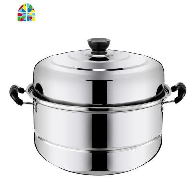 304蒸锅不锈钢加厚多层蒸笼馒头家用二三层四层电磁炉燃气炉 FENGHOU 二层加厚蒸锅30cm