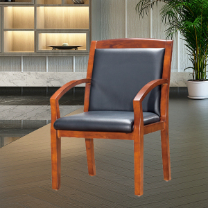 优百丽 SH-28 橡胶木椅 办公家具 办公椅 皮艺老板椅 实木四脚椅 电脑椅会议椅 皮料色彩可定制