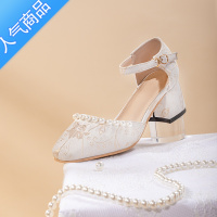 SUNTEK玛丽珍女汉服单鞋2022夏珍珠复古日常混搭不累脚古风高跟鞋