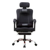 全简电脑椅午休办公椅家用转椅休闲网布椅黑色带搁脚