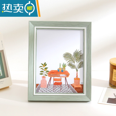 敬平立体相框北欧简约摆台5寸6寸7寸8寸10寸A4寸12寸16寸挂墙照片画框 2520浅绿色 10寸(可放20.3*25