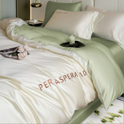 新款冰丝四件套夏天丝滑被套轻奢高级被套床单夏季床上三件套