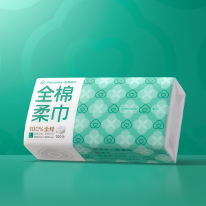 全棉时代 洗脸巾 棉柔巾抽纸式45g平纹 200mm*200mm 100片/包*1包