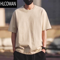 HLCOMAN美式复古潮牌简约短袖T恤男夏装宽松百搭ins潮流半袖